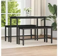 vidaXL Esstischbank 2 pcs Schwarz Eichen-Optik 100 x 32,5 x 48,5 cm
