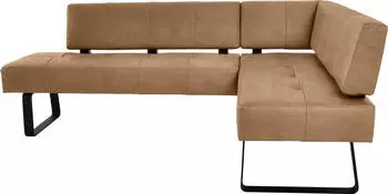 K+W Komfort & Wohnen Spider II Eckbank Sitzsteppung, Cognac/Schwarz, 227x88x165cm (51822453-0)