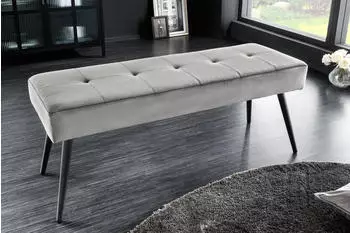 Riess-Ambiente Sitzbank BOUTIQUE 100cm Samt dunkelgrau Metallbeine