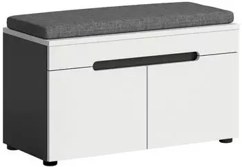 xonox.home Canu Sitzbank mit Aufbewahrung, 2 T&uuml;ren, Sitzkissen, 80x45x37cm (X4CA2632)