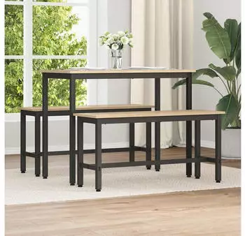 vidaXL Esstischbank 2er-Set Sonoma-Eiche 100x32,5x48,5cm