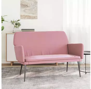 vidaXL Sitzbank Rosa Samt 108x79x79cm (351385)
