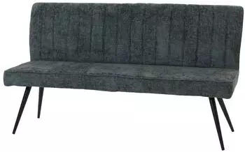 Mendler Sitzbank HWC-K16 Polsterbank Chenille Metall 160cm blau-gr&uuml;n (HWC-K16)
