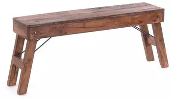 Xtradefactory Aldo Sitzbank faltbar, Recyclingholz, hellbraun, 112x48x28cm (r_15468)