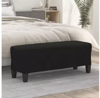 vidaXL Sitzbank Mikrofasergewebe Schwarz 100x35x41cm (349468)