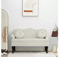 vidaXL Sitzbank mit Kissen Creme 120,5x65x75 cm Samt