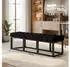CLP Amun Chesterfield Sitzbank Stoff & Mattschwarz Metall, Schwarz, 150cm (307235)