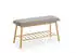 xonox.home Sitzbank mit Polstersitz, Ablage und Stauraum, Bambus/Grau, 90x45x34cm