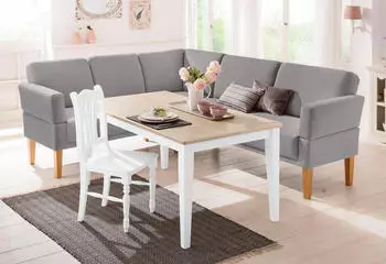 Home Affaire Eckbank Fehmarn 255x98x210 cm Strukturstoff langer Schenkel rechts grau (71565451-0)