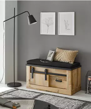 Home Affaire Sitzbank SHERWOOD 93x51x43 cm braun (old style hell dekor) (83443752-0)