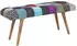 Wohnling Sitzbank Samt / Massivholz Bank Bunt 117x51x38 cm Bettbank Patchwork WL6.477