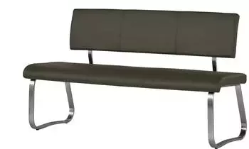 MCA Furniture Sitzbank Arco - Kunstleder Grau - Edelstahl - 175cm