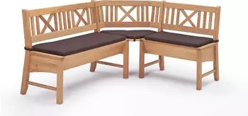 58 auf'm Kessel Eckbank Deborah 224x177x87 cm massiv Buche lackiert (12147-224177) Dunkelbraun