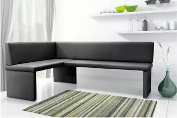 Fun Möbel Eckbank/Küchenbank -Cora XL / R -Kunstleder Schwarz 196x142 cm