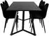 ebuy24 MarinaBLBL Esstisch schwarz + 6 Polar Stühle Velour schwarz (60-GR20665)