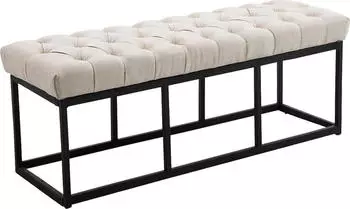 CLP Sitzbank Amun 120 cm Schwarz Gestell - Stoff dunkelgrau - 151988056
