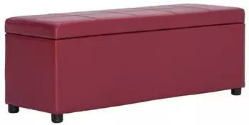 vidaXL Bank mit Staufach 116 cm Weinrot Kunstleder - 281313