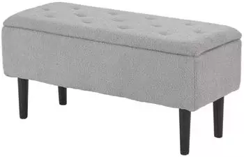 HomCom Polsterbank Samt 95x38x45 cm grau