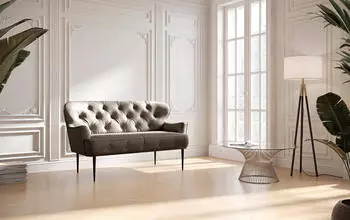 Cavadore 2-Sitzer K&uuml;chensofa Amba 153x97x87 cm Mikrofaser Graubraun