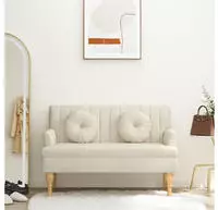 vidaXL Sitzbank mit Kissen 113x64,5x75,5 cm Leinen