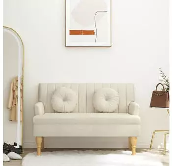 vidaXL Sitzbank mit Kissen Leinen 113x64,5x75,5 cm Stoff (372138)