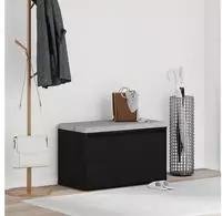 vidaXL Flurbank Schwarz Eichen-Optik 80 x 40 x 45 cm Holzwerkstoff