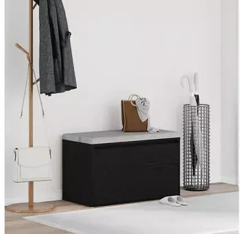 vidaXL Bank Schwarz Eiche 80x40x45 cm aus Spanplatte (862701)