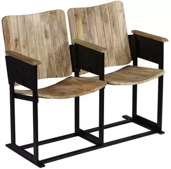 vidaXL 2-Sitzer-Bank Massivholz Mango und Stahl (244954)