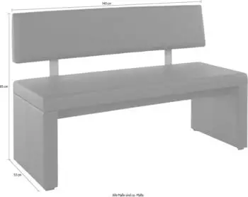 Home Affaire Sitzbank "Charissa" schwarz B:140cm H:90cm T:53cm Sitzb&auml;nke Essbank Sitzbank Polsterbank mit Lehne Breite 140 160 oder 180 cm (97844438-0) schwarz