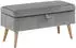 Otto Home Truhenbank AMIRA Sitzbank mit Stauraum Maße B/T/H: 81/36/43 cm mit Staufach in 3 Bezugsqualitäten mit feiner Steppung silberfarben
