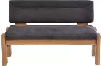 K+W Komfort & Wohnen Polsterbank gepolsterte Stauraumbank Massivholz in 2 Breiten 161cm oder 181cm anthrazit 82 161 cm x 90 cm x 63 cm