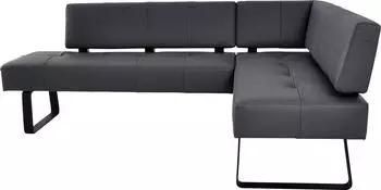 K+W Komfort & Wohnen Eckbank Spider II Sitzsteppung bequem durch Sandwichbauweise 2 Stellma&szlig;e schwarz 81 227 cm x 88 cm x 165 cm