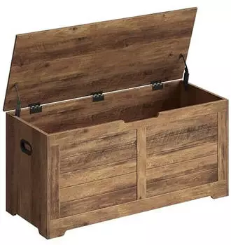 Vasagle Schuhbank mit Stauraum, Landhausstil, 40x100x46cm, Honigbraun (LSB061K01)