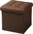 Woltu Sitzhocker mit Stauraum, faltbar, Leinen, MDF (SH06br-1)
