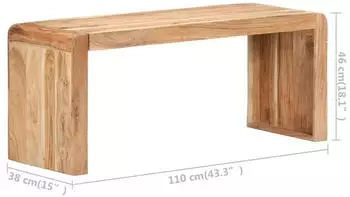 vidaXL Sitzbank Akazienholz Massiv 110x38x46cm