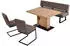 K+W Komfort & Wohnen Spider II Polsterbank 192cm, Steppung, Metallkufe schwarz, Coffee/Schwarz (13976628-0)