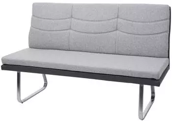 MCW MCW-G54 Sitzbank Stoff/Kunstleder Edelstahl geb&uuml;rstet grau 180cm (71330)