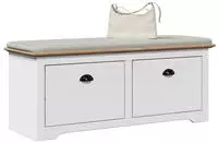 vidaXL Flurbank BODO Wei&szlig; und Braun 114x40x45 cm