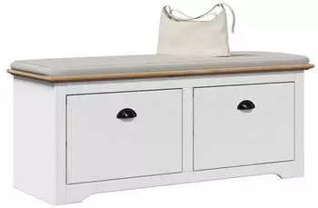 vidaXL Flurbank BODO Wei&szlig; und Braun 114x40x45cm