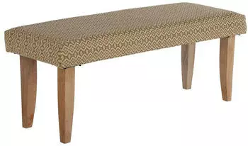 WOMO-DESIGN Palma Polsterbank Stoffbezug, Holzbeine, 120x48x40cm (490000132)