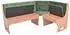 Moebel Direkt Online Truheneckbank 165x125cm Buche-Nachbildung/Grün (032-F.3269.BUGRUE)
