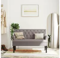 vidaXL Sitzbank mit R&uuml;ckenlehne Taupe 120x62x75,5 cm Stoff