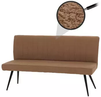MCW Sitzbank K16 Boucl&eacute; R&uuml;ckenlehne Metall 160cm, braun (MCW-K16)