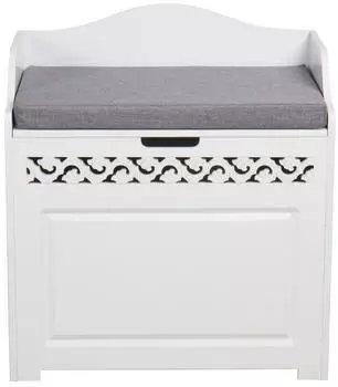 HTI-Line Sitztruhe Miriam mit Cut-Outs und Sitzpolster, MDF wei&szlig; (298979)