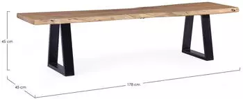 Bizzotto Artur Sitzbank Akazienholz, Metallgestell, 178x45x45cm (Artur)