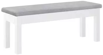 Erst-Holz Sitzbank Kiefer massiv, wei&szlig;, Polster grau, 120x40cm (90.71-39WP21)