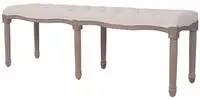 vidaXL Bank Leinen Massivholz 150 x 40 x 48 cm Cremewei&szlig;