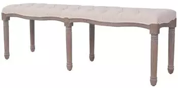 vidaXL Bank Leinen Massivholz 150x40x48 cm Cremewei&szlig; - 245361