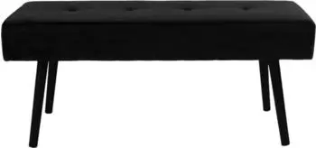 House Nordic Skiby Sitzbank Schwarzer Samt, Schwarze Beine, 100x35x44cm