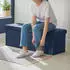 Songmics Sitzbank mit Stauraum klappbare Sitztruhe Fußbank dunkelblau 110 cm
